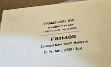 Box Of 875 Framewear Inc. Collated Sawtooth Hangers NIB Collated Picture Hangers