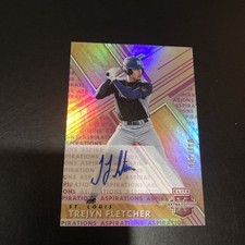 MLb Card Trejyn Fletcher 2019 Elite Extra Aspirations Purple Autograph Rc /100