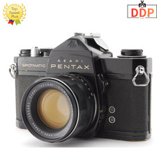  NEAR MINT Pentax Spotmatic SP Black 35mm SLR SMC TAKUMAR 55mm F1.8 From JAPAN