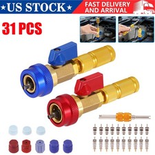 31pcs Ac Air Conditioning R134a Valve Core High Low Pressure Remover Tools