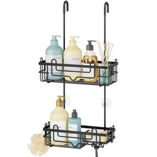 Over the Door Shower Caddy - 2-Tier Hanging Shower Organizer with Soap Holder...