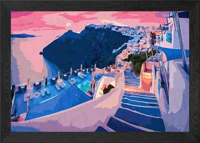 Griechenland Himmel und Meer Gerahmtes Wandbild Poster Leinwanddruck Bild