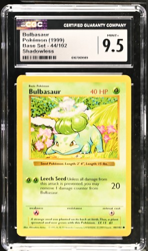 Bulbasaur (Shadowless) graded CGC 9.5 for sale on eBay