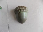 Vintage Frankoma Pottery Acorn Nut Wall Hanger Planter Green # 190 6 1/4"