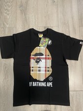A Bathing Ape Mens Black Logo Cotton T-Shirt ...