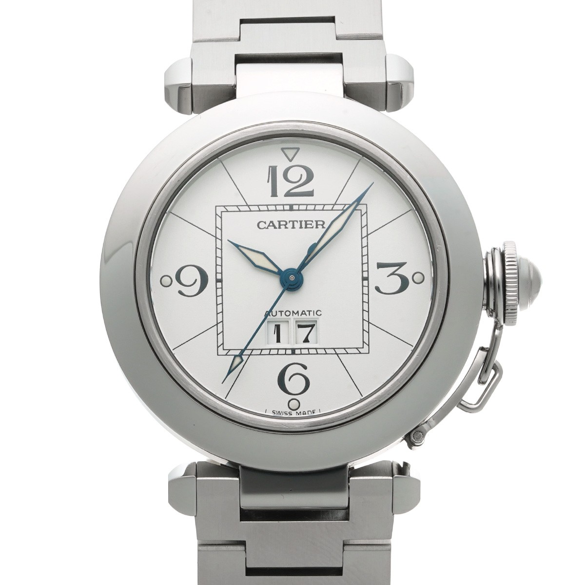 CARTIER Pasha C Big Date W31055M7 white WATCH 742609