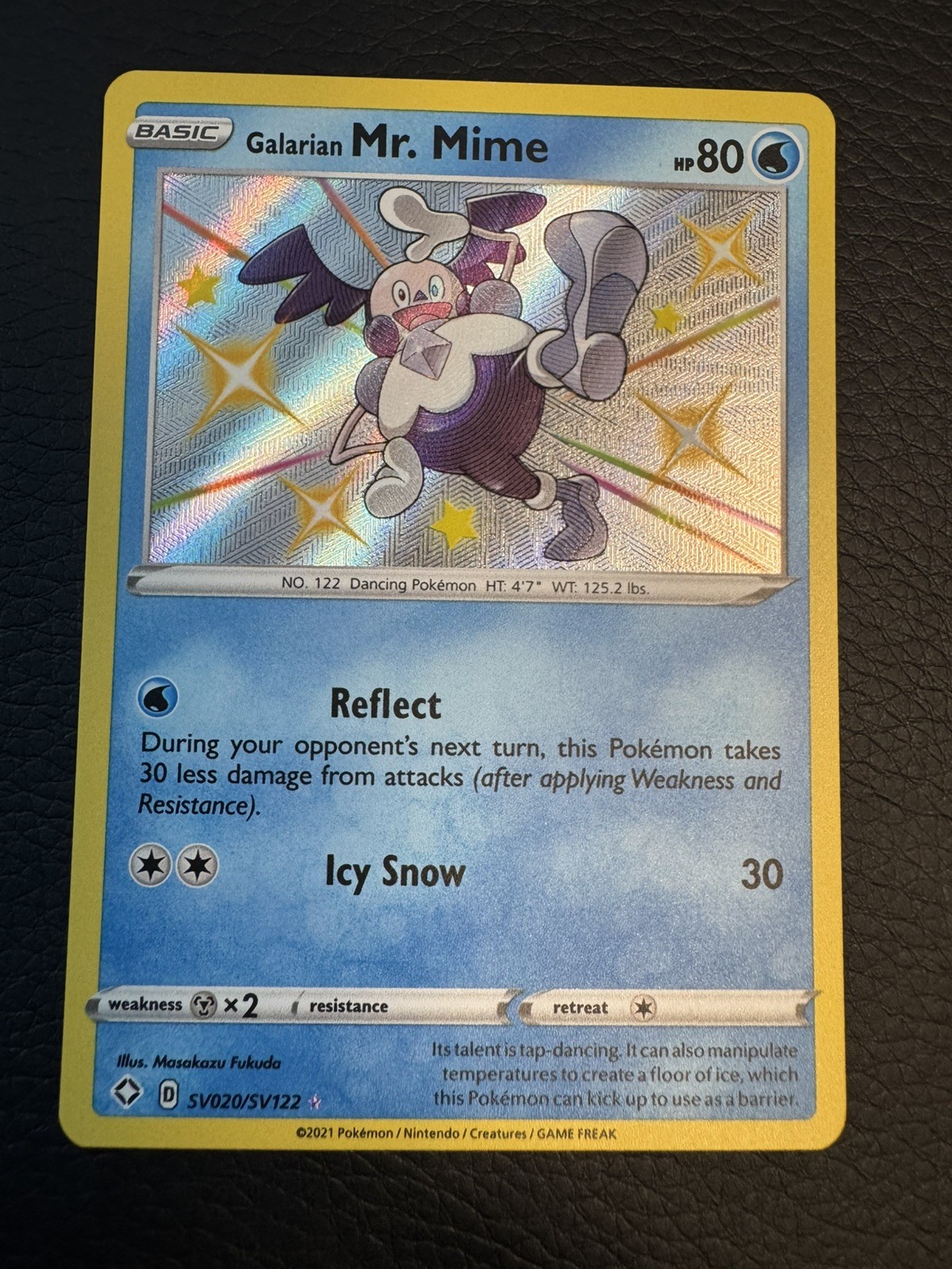 Pokémon TCG Galarian Mr. Mime Shining Fates SV020/SV122 Holo Shiny Holo Rare NM