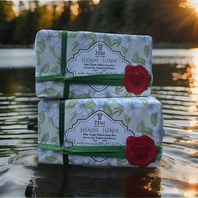 4 PACK~2 X 2BARS) ZENI🌸“JASMINE”🌼FINE TRIPLE MILLED🧼SOAP🧼BAR