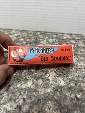 Vintage M. Hohner Old Standby No. 34B Harmonica Key of C Box  Instructions
