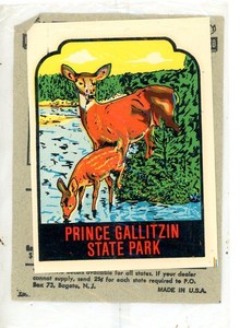 1960s Impko Decal Prince Gallitzin State Park Altoona Pennsylvania Deer's