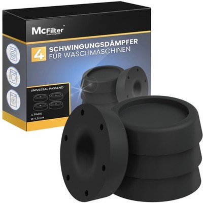 4x McFilter Gummifüße Vibrationsdämpfer schwarz für Waschmaschine Trockner uvm.