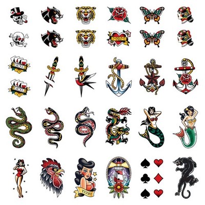 Anchor Ship Temporary Tattoo Sticker Waterproof lighthouse Flowers Snake Adult M