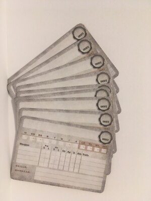 10 Blank Gang Fighter Stat Cards Necromunda Ash Wastes Starter New Gang Card
