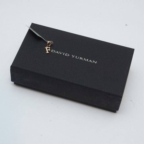 Neu David Yurman 8mm Petite Gold & Emaille F Initialen Anhänger Charm Verstärker - Bild 5 von 6