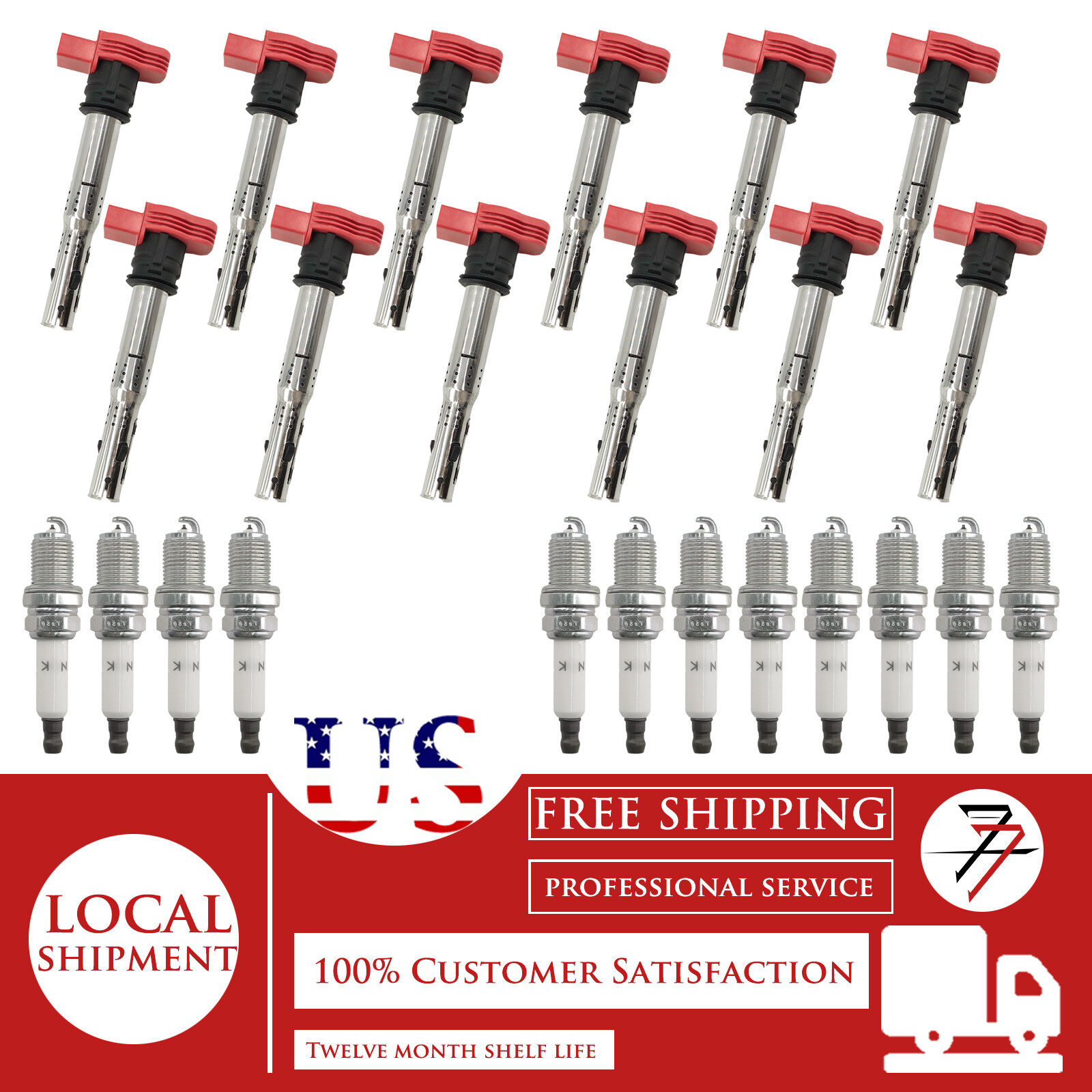 12pcs Ignition Coil and Spark Plug For 2006-2010 Lamborghini Murcielago 6.5L V12