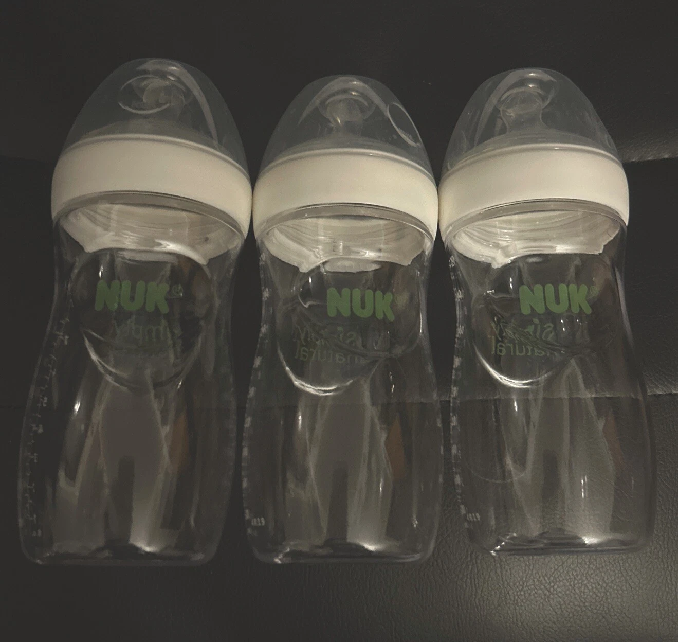NUK Simply Natural Plastic Bottles, 9oz, #2 Nipples (3 Bottles)