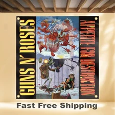 GUNS N' ROSES APPETITE FOR DESTRUCTION 4'X4' BANNER ALBUM COVER FABRIC POSTER