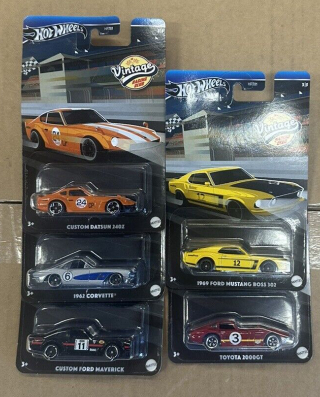 New Hot Wheels Vintage Racing Club 2024 Mix 2 Complete Set of 5 Cars