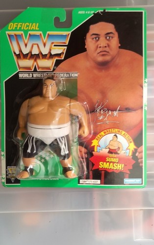 WWF HASBRO YOKOZUNA SUMO SMASH GREEN CARD MOC...