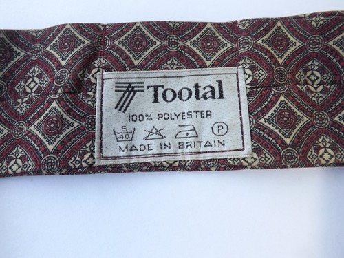 Vintage TOOTAL 1960s 1970s Cravat Ascot Burgundy Cream Patterned FREE P&P - Picture 7 of 10