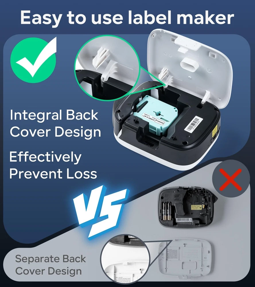 Portable Bluetooth Label Maker Machine with Waterproof Tapes for Home & Office