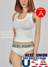 1/6 Tank Top Underwear Set WHITE For 12" PHICEN WORLDBOX Hot Toys Female Figure