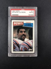 1987 Topps Football Card Graded Gem Mint PSA 10 Raymond Clayborn 110 Patriots