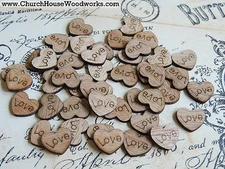 100 wooden love hearts rustic wedding table confetti, invitations USA