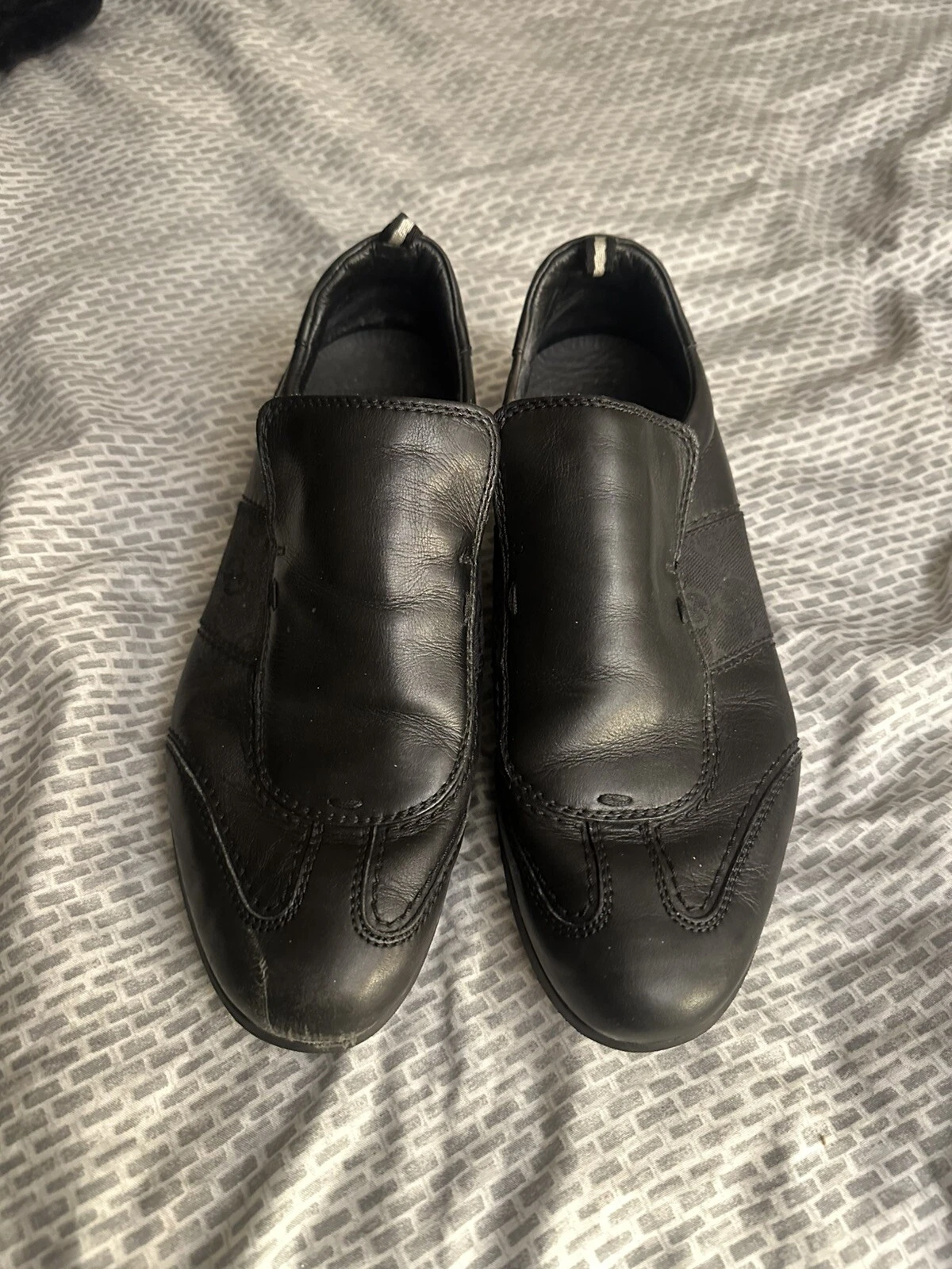 Baskets homme vintage en cuir noir à enfiler GG taille 7,5D 