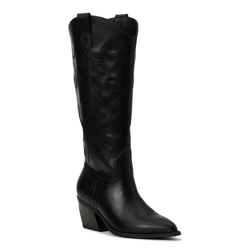 Madden NYC Women's SIZE 9 Embroidered Tall Western Boots color BLACK NEW - Picture 2 of 9