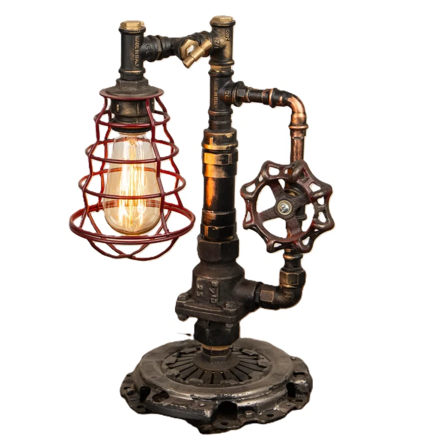 Lámpara de Escritorio Industrial Lámpara de Mesa Industrial Lámpara Steampunk Lámpara de Mesa Vintage Foto 2 de 4