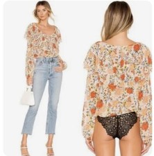 Intimately Free People Bodysuit Top Women s Size S Floral Say It To Me