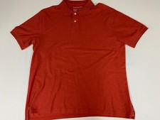 saddlebred Mens Polo Shirt Large orange button classic