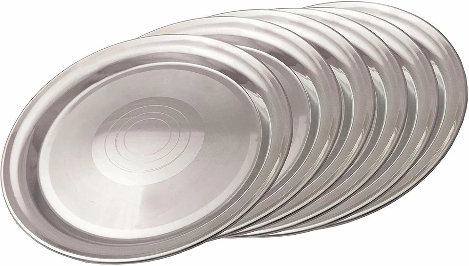 Piatti da portata RS INC in acciaio inox calibro pesante con finitura a specc... - Immagine 3 di 3