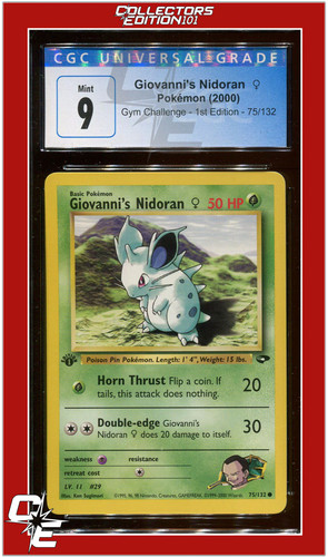 Giovanni's Nidoran ♀ (1st Edition) graded CGC 9 for sale on eBay