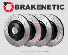 FRONT+REAR BRAKENETIC Premium GT Slotted Brake Rotors w/AKEBONO 50.42100.32