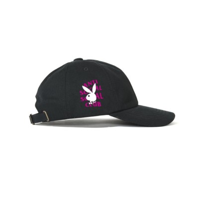 100% Auth Anti Social Social Club Hat Playboy Remix Cap Black Pink  