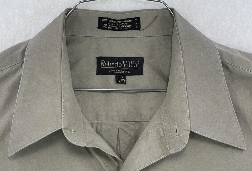 Camisa de tela ancha de algodón con botones manga larga Roberto Villini para hombre talla XL Foto 3 de 4