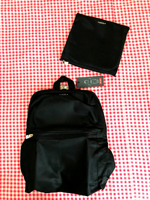NWT- Tumi Just In Case Lightweight Foldable Packable Backpack ~ Black ~Authentic