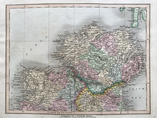 1833 Antique Map; Ireland on 2 sheets, North & South - Chapman & Hall - Picture 2 of 5