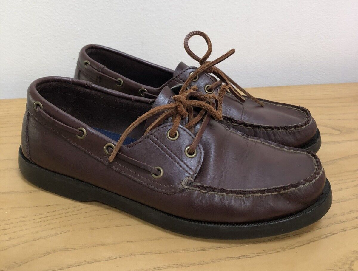 VTG 90's POLO SPORT Ralph Lauren Brown Leather Boat Shoes Loafers