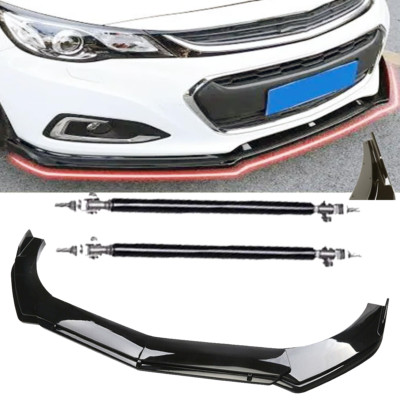 Front Bumper Lip Splitter Spoiler +Strut Rods Bar Rods For 08-2012 Malibu K