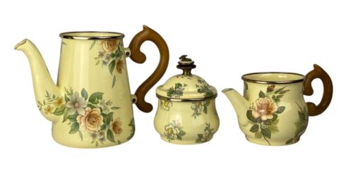 MacKenzie Childs 1983 Vintage Victoria & Richard Flower Market Teapot Sugar Trio - Picture 4 of 9