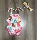 NEW Boutique Baby Girls Romper & Lot Size 0-3 M Wholesale Watermelon Leopard — photo 4