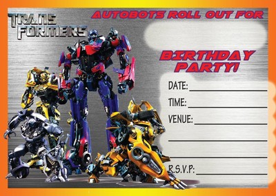Maison Cartes De Voeux Papeterie Transformers Fete D Anniversaire Invitations Invite Personnalise X 10