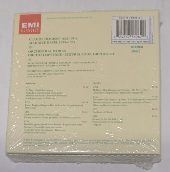 Claude Debussy & Maurice Ravel, Orchestral Works / Jean Martinon (8-CD EMI set) - Image 2 of 2