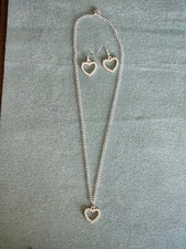 Handmade Heart Rhinestone Necklace and Earring Set S33