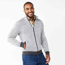 Men's "new" Sonoma Super Soft Sweater Fleece. Full Zip. GRAY: Large. Free S/H