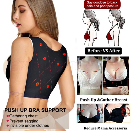 Chest Up Shapewear for Women Tops Back Support Posture Corrector Under Clothes - Afbeelding 1 van 24