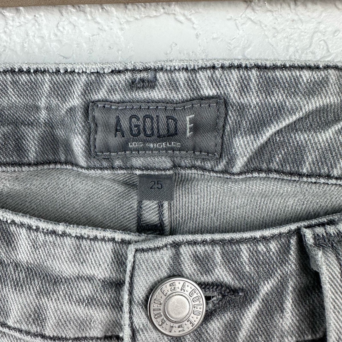 AGOLDE レギュラーフィットジーンズ グレー SS25 Agolde grey denim distressed skinny jeans size 25 | eBay